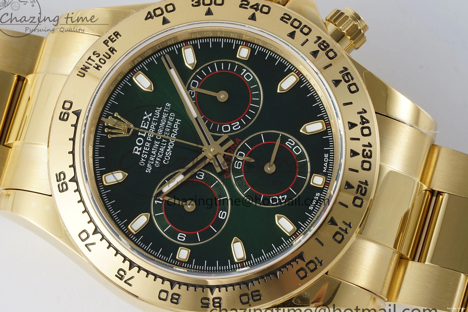 0502 Daytona 116508 QF 1:1 Best Edition Green Dial on YG Bracelet SA4130 V ComfortFit 1761